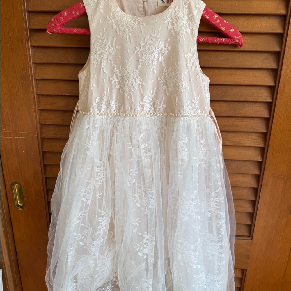 Elegant Cream Lace Kids Dress (Flower Girl or First Communion Dress)